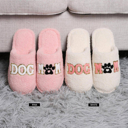 Dog Mom Message Soft Indoor Slippers