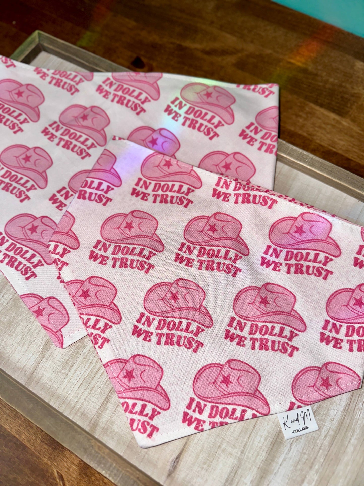 In Dolly We Trust Reversible Dog Bandana