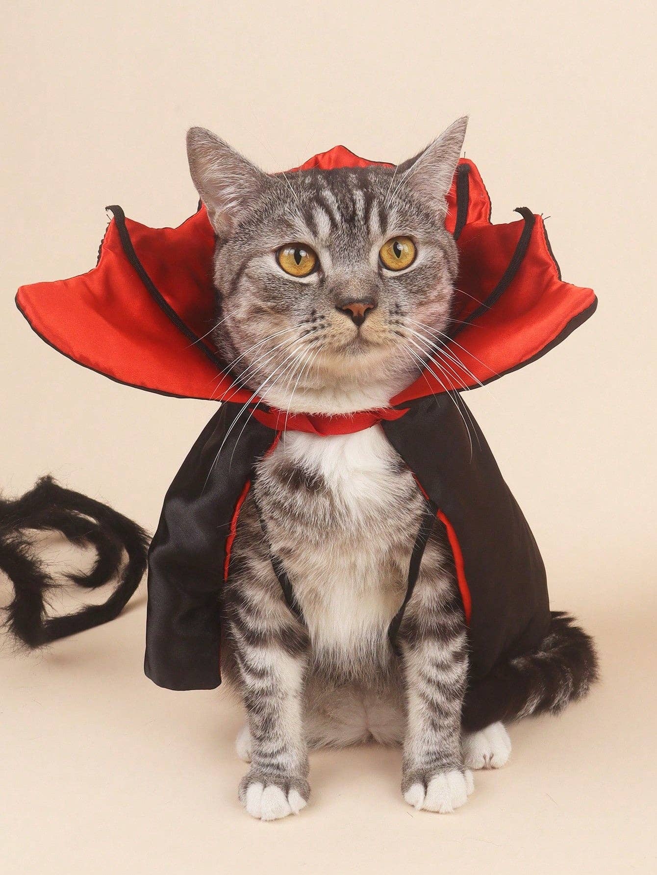 1pc Polyester Halloween Party Funny Cute Vampire Style Drawstring Costume Cape, Suitable For Pet Cats & Dogs (Not Suitable For Large Dogs)