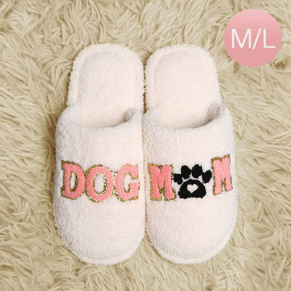 Dog Mom Message Soft Indoor Slippers