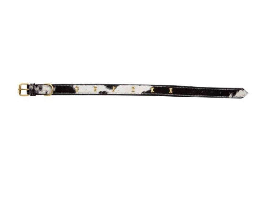 Cowhide and Leather Western Dog Collar