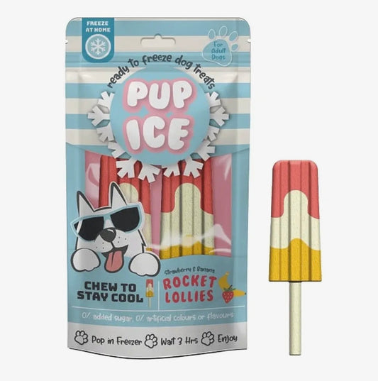 Pup Ice Rocket Lollies Strawberry and Banana 2pk