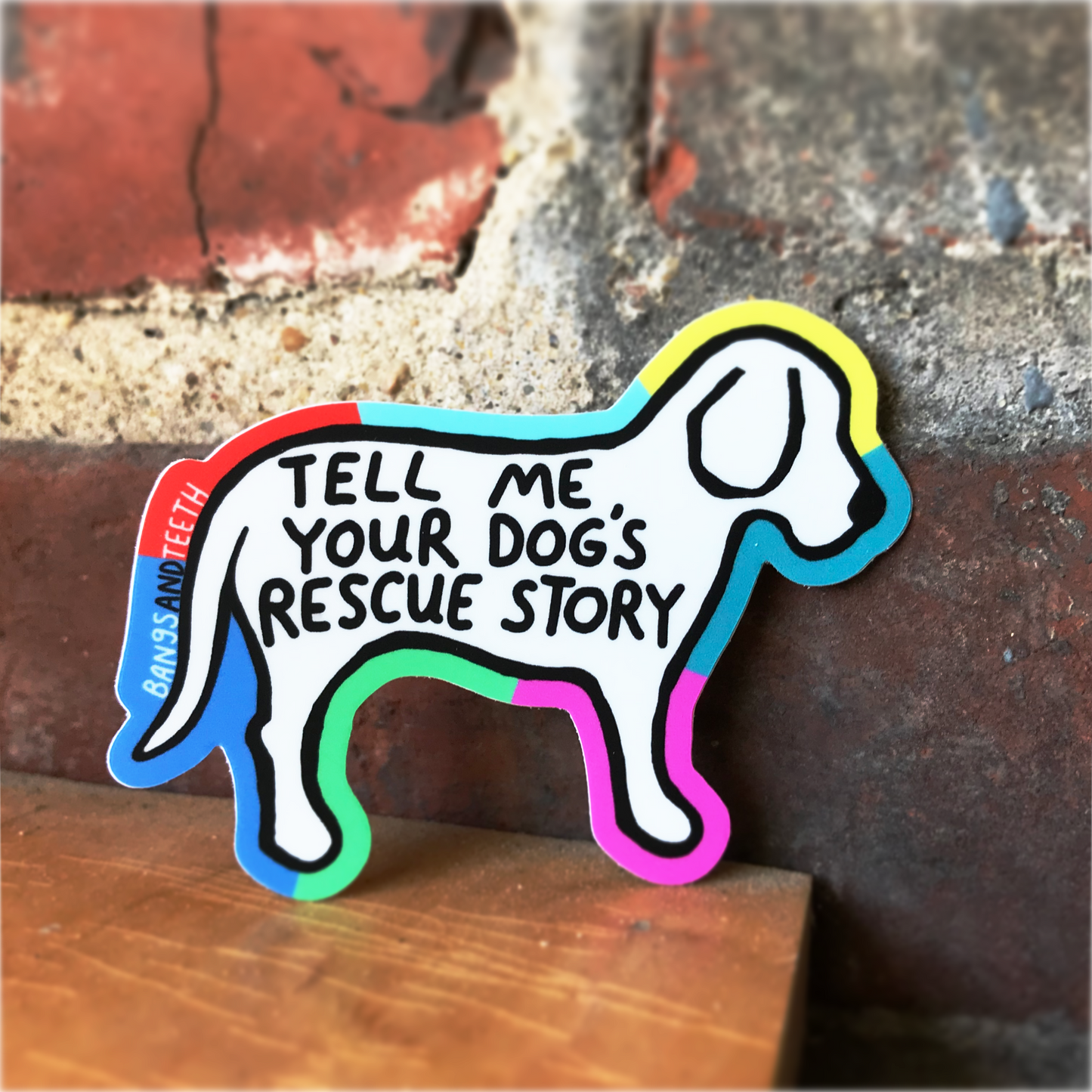 Tell Me Your Rescue Dog Story Sticker