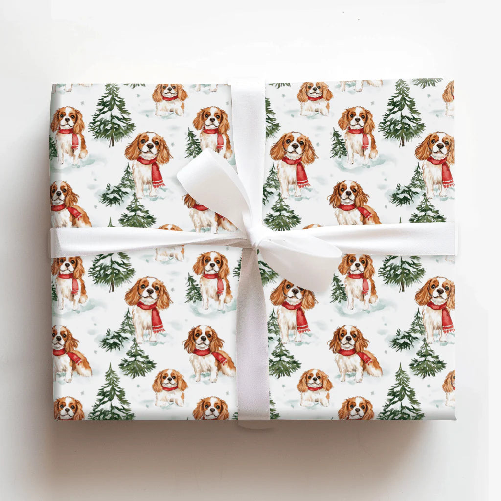 Snow Day for Cavalier King Charles - 6ft Wrapping Paper
