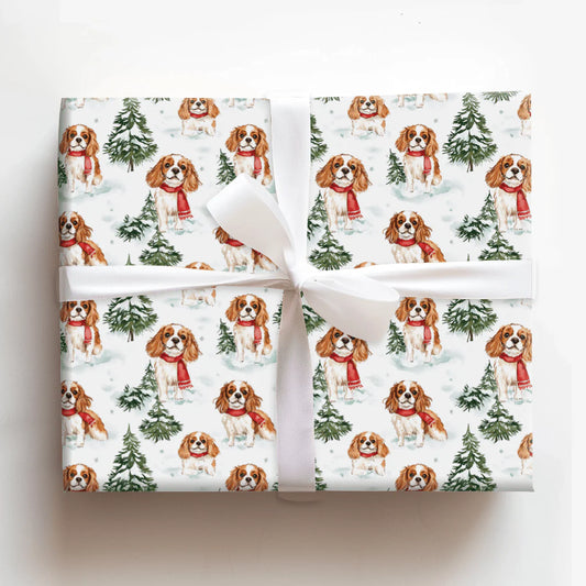Snow Day for Cavalier King Charles - 6ft Wrapping Paper