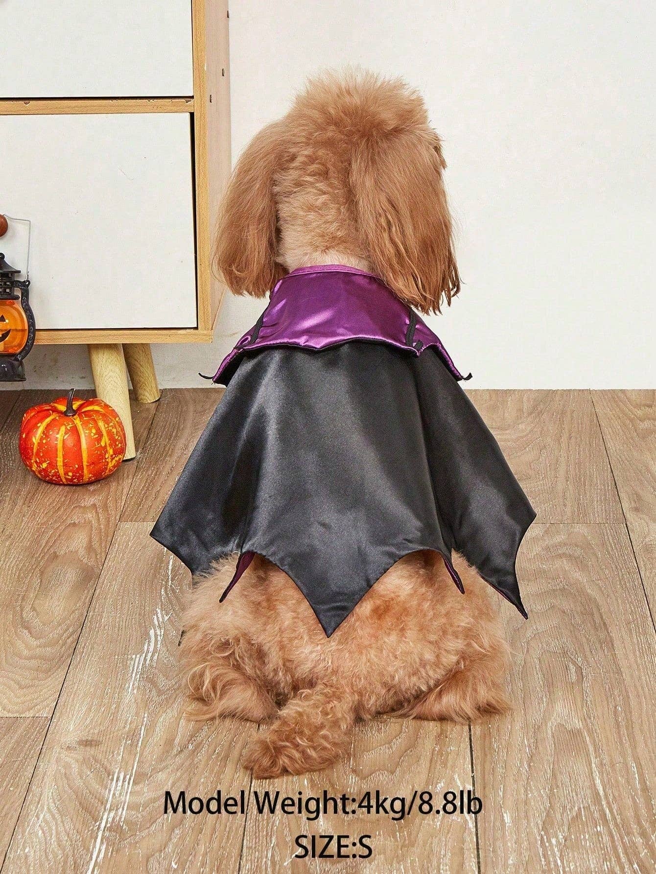 1pc Polyester Halloween Party Funny Cute Vampire Style Drawstring Costume Cape, Suitable For Pet Cats & Dogs (Not Suitable For Large Dogs)