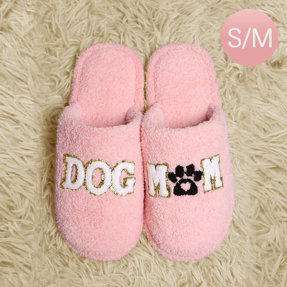 Dog Mom Message Soft Indoor Slippers