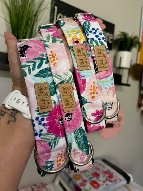 Pink Poppy Floral Dog Collar, Dixie Lane Collars