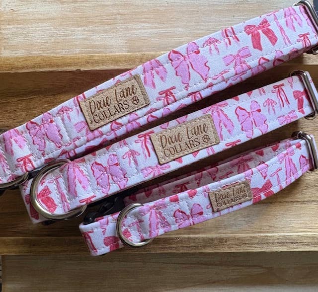 Pink Coquette Bows Dog Collar, Dixie Lane Collars