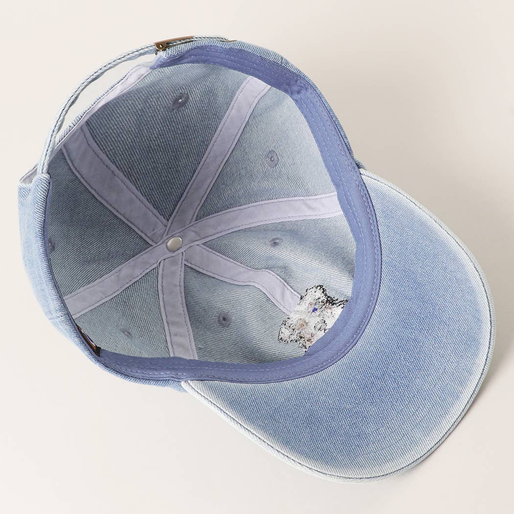 Australian Shepherd Embroidered Denim Baseball Cap