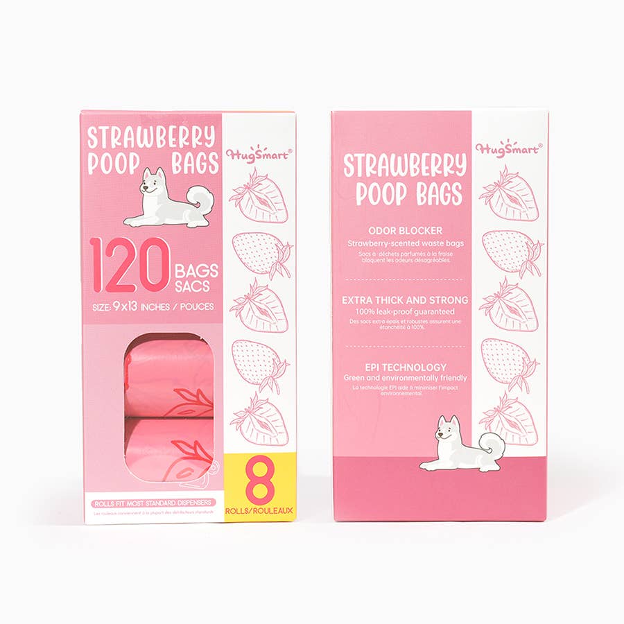 HugSmart Pet - Strawberry
8 Rolls | 120 Bags