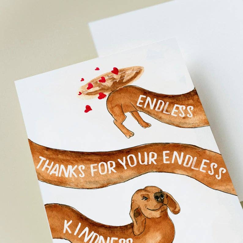 Endless Thanks Wiener - Funny Thank You Card