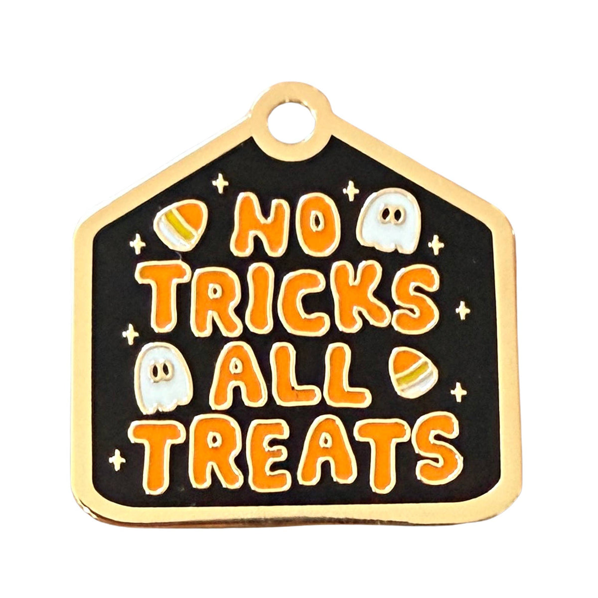 Halloween Dog Tag Charm - No Tricks all Treats 🍭