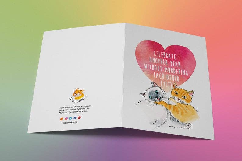 Murder Cats Couple - Funny Anniversary Card