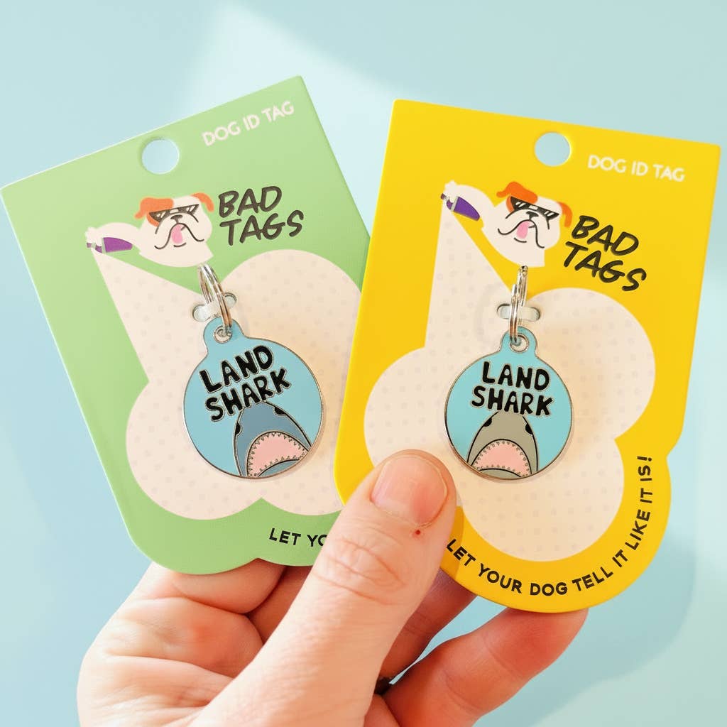 Pet ID Tag - Land Shark - QR CODE