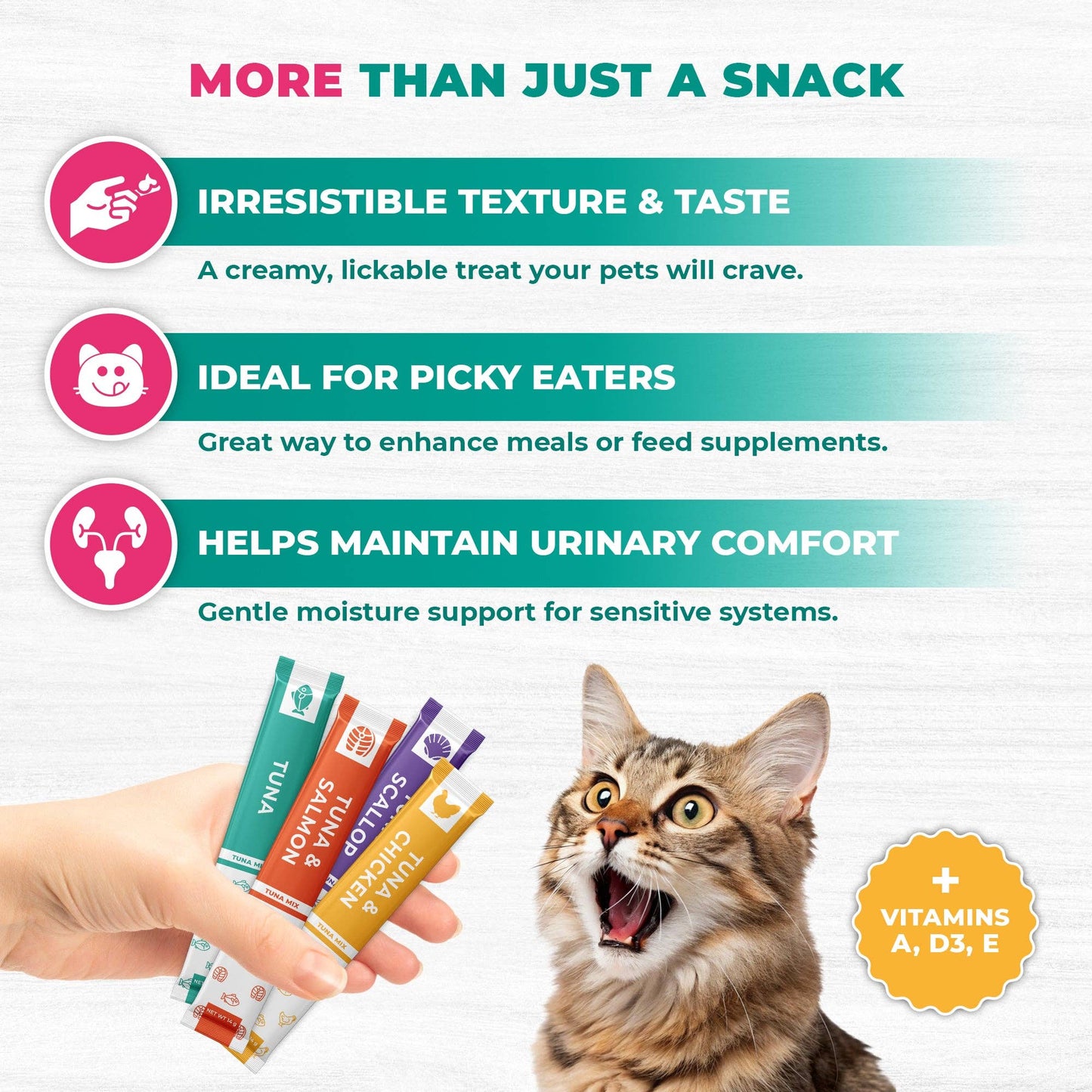 Lickable Cat & Dog Treats (Squeeze Tubes) – Tuna Mix, Urinary Care, Multivitamin (10 Ounce (Pack of 1)