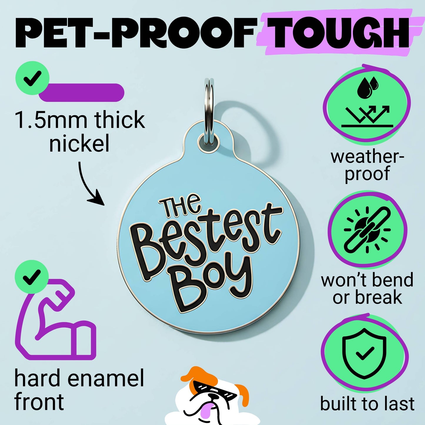 Dog Tag Collar Charm - The Bestest Boy - QR Code