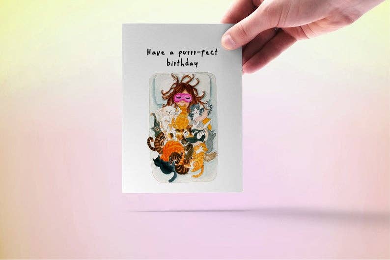 Purrr-fect Birthday - Funny Birthday Card