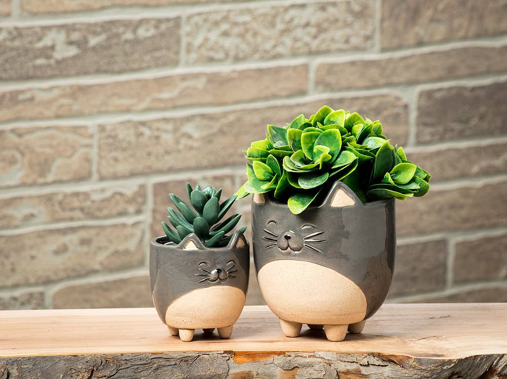 Large Cat on Legs Planter - 5"H