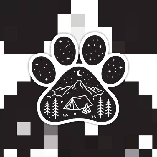 Dog Paw Camping Tent Sticker
