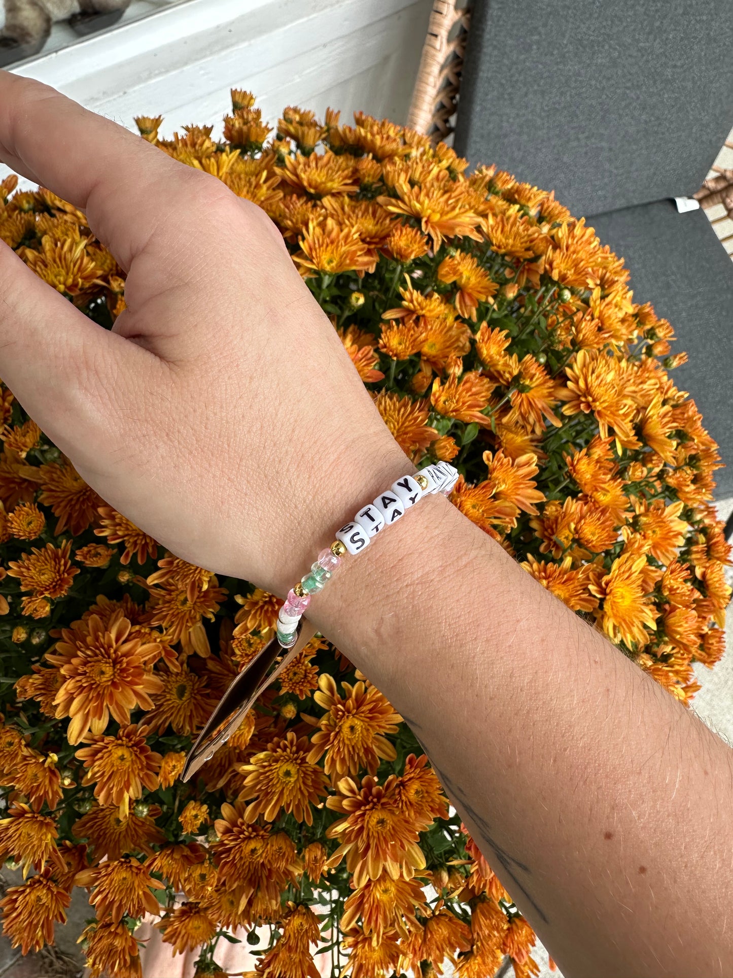 Stay Pawsitive Word Bracelet