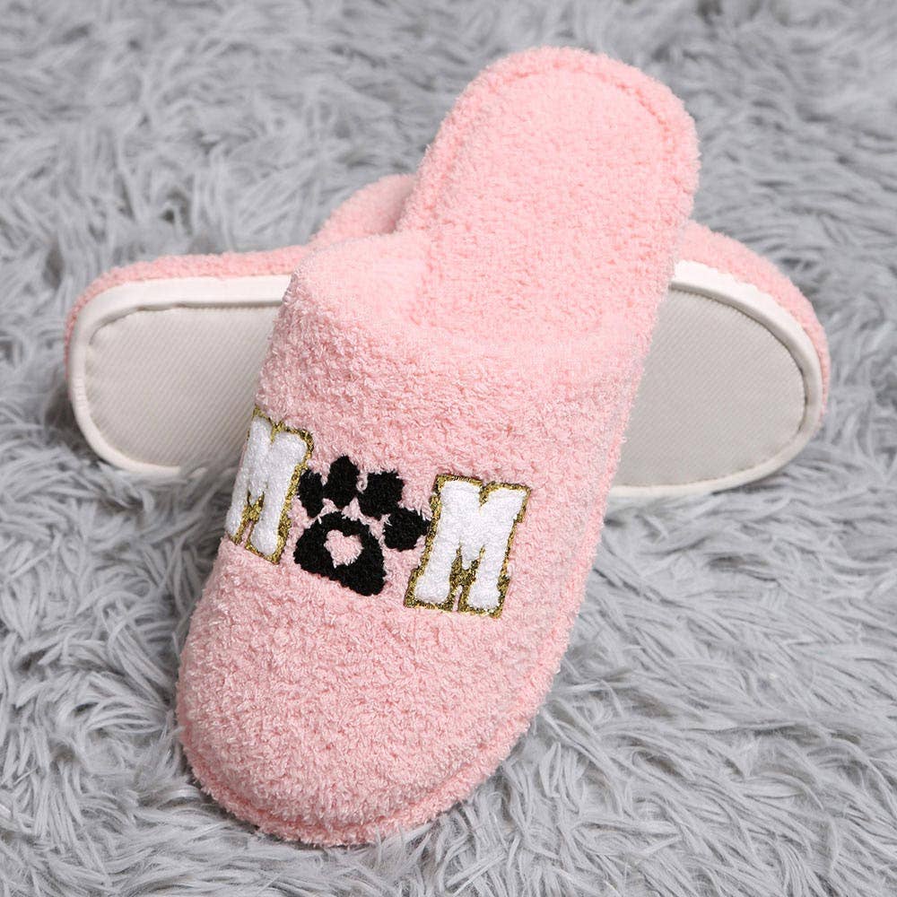 Dog Mom Message Soft Indoor Slippers