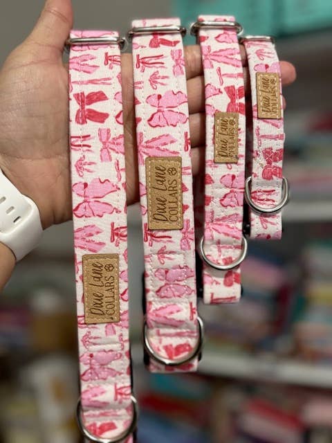 Pink Coquette Bows Dog Collar, Dixie Lane Collars