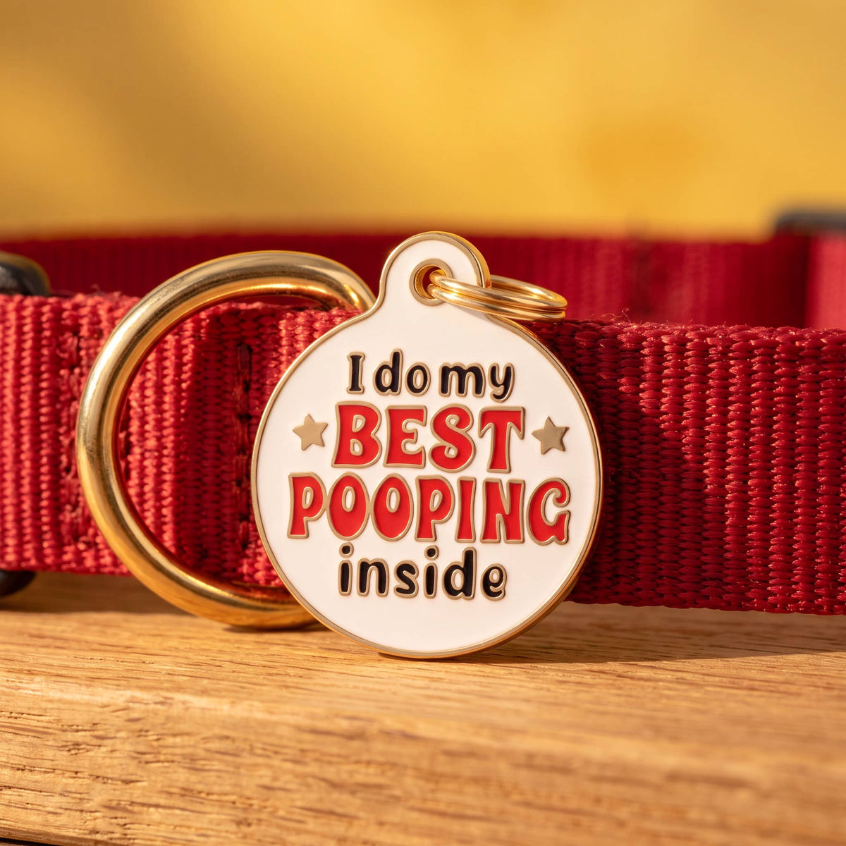 Funny Dog Tag Charm & Pet ID Tag - Best Pooping Inside