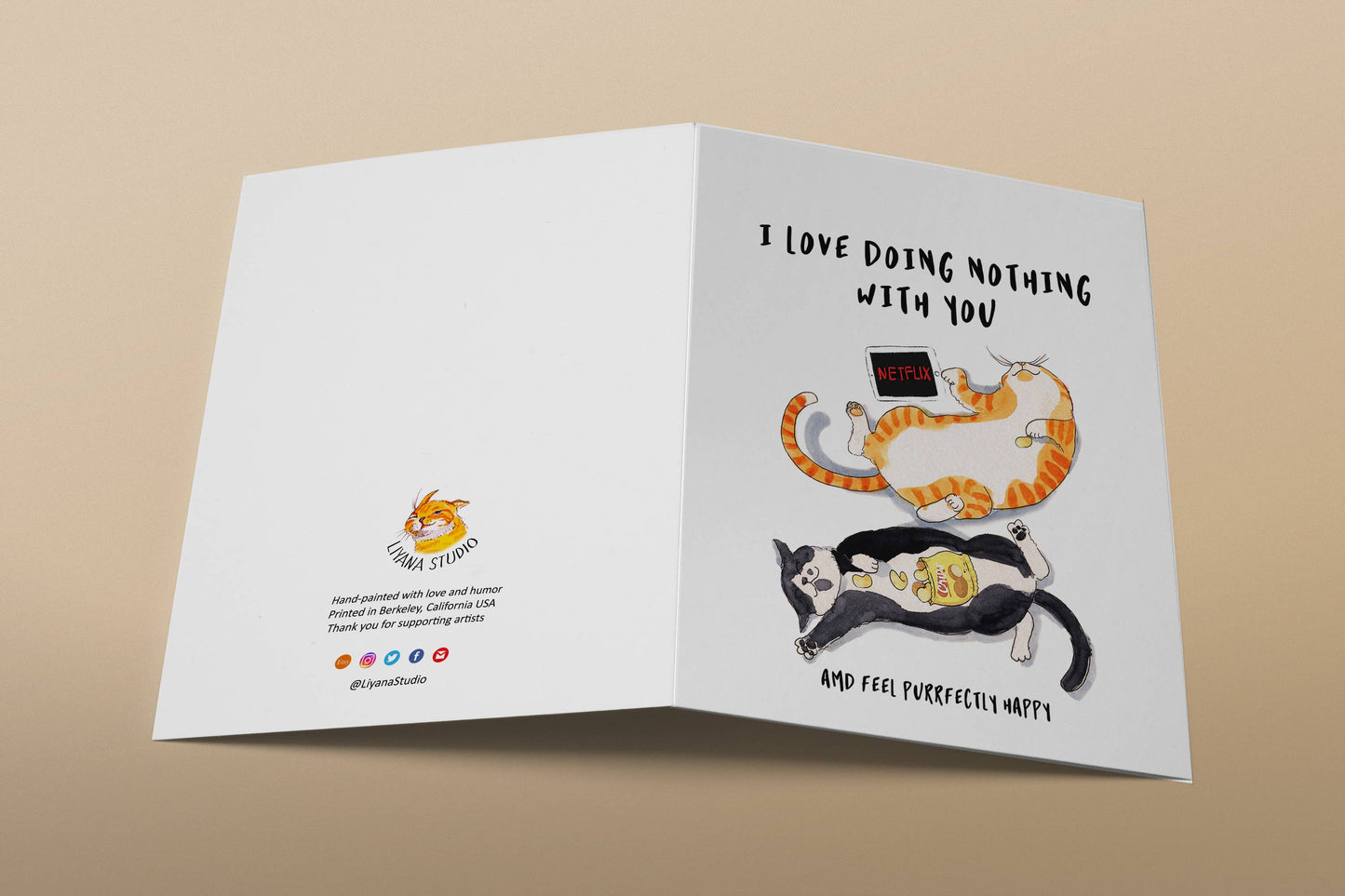 Netflix Chill Cats - Funny Valentines Day Card