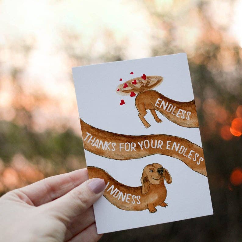 Endless Thanks Wiener - Funny Thank You Card