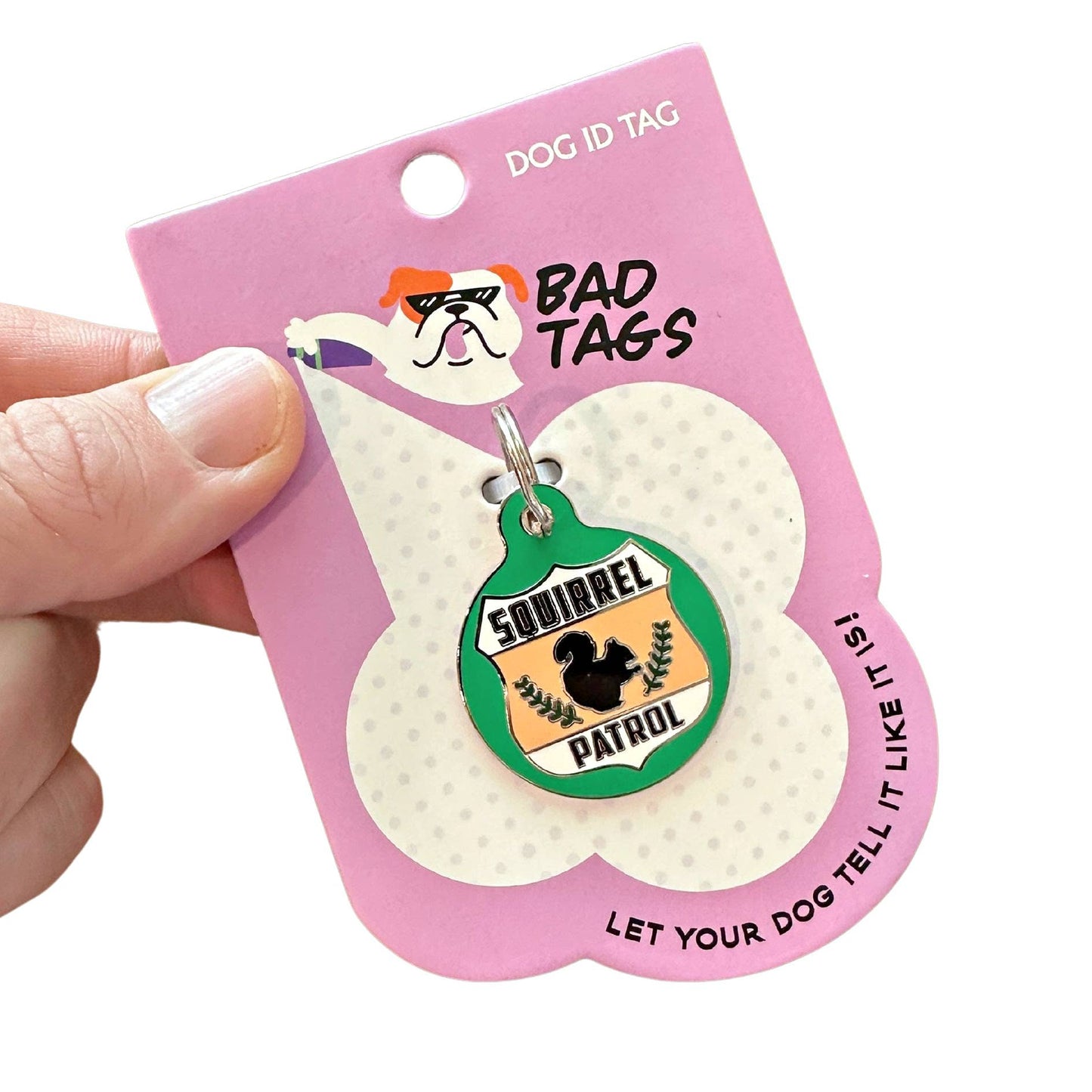 Pet ID Tag - Squirrel Patrol *Green - QR CODE