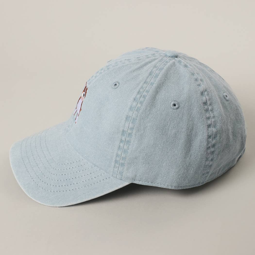 BROWN Pit Bull Embroidered Pigment Dyed Cotton Baseball Cap