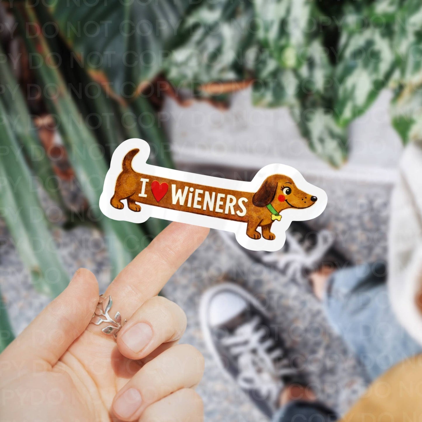 I Love Wieners, Dachshund Dog Sticker