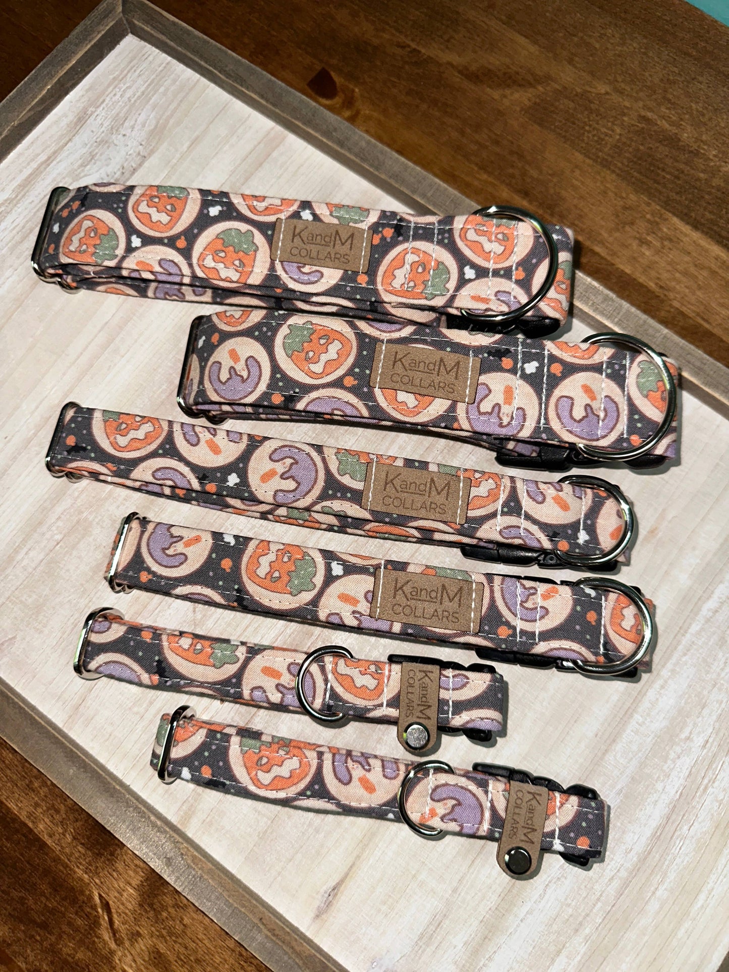 Dark Halloween Cookies Dog Collar, Pet Accessory