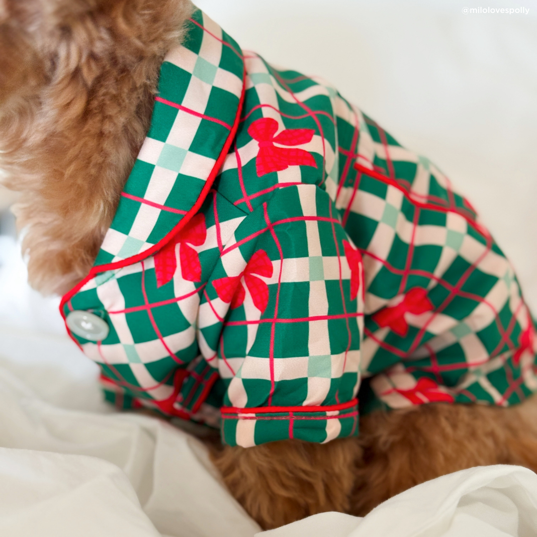 Howliday Bows Pajamas + Human Eye Pillow