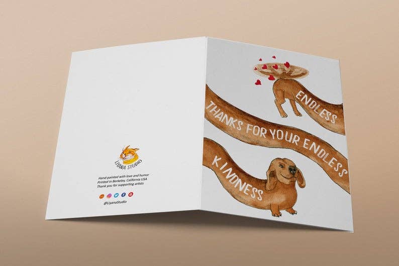 Endless Thanks Wiener - Funny Thank You Card