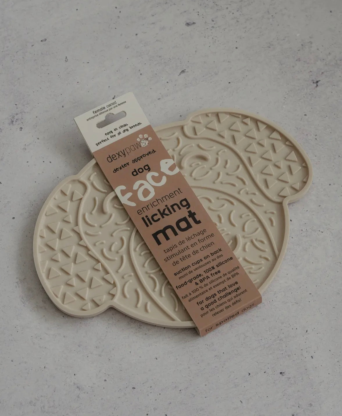 Cream Dog Head Enrichment Lick Mat