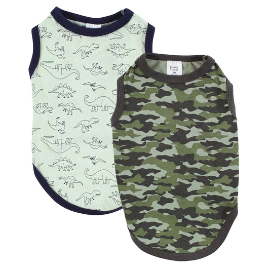 Luvable Friends Pet Cotton T-Shirts Dino/Camo