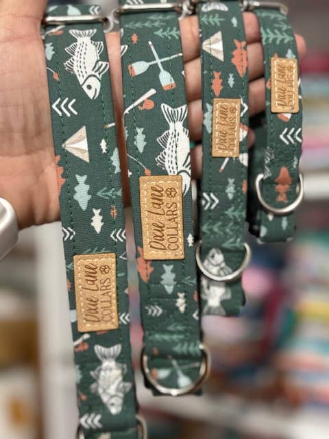 Green Fishing Dog Collar, Dixie Lane Collars