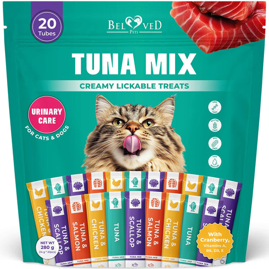 Lickable Cat & Dog Treats (Squeeze Tubes) – Tuna Mix, Urinary Care, Multivitamin (10 Ounce (Pack of 1)