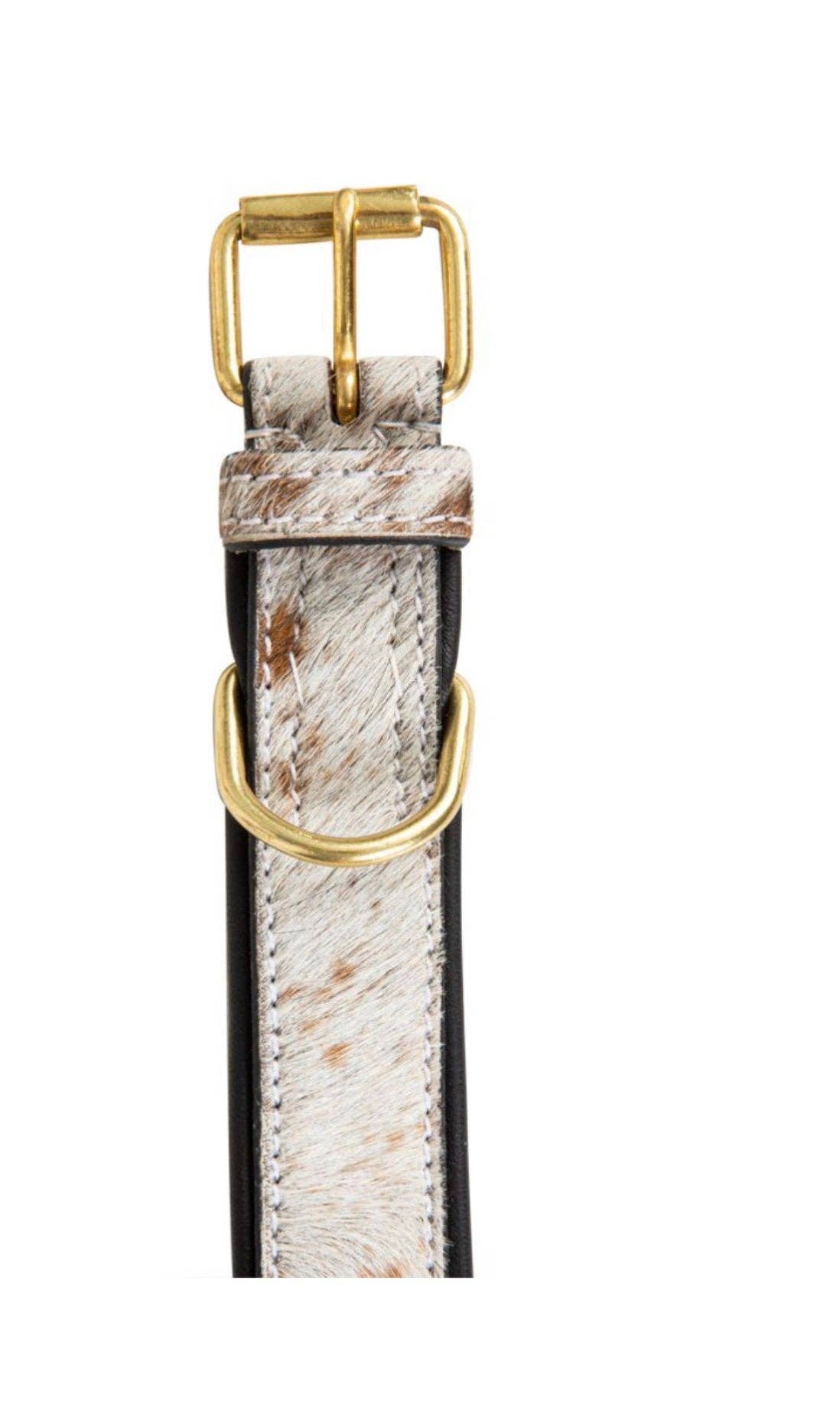 Cowhide and Leather Western Dog Collar