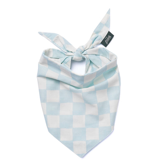 Blue Checker Dog Bandana