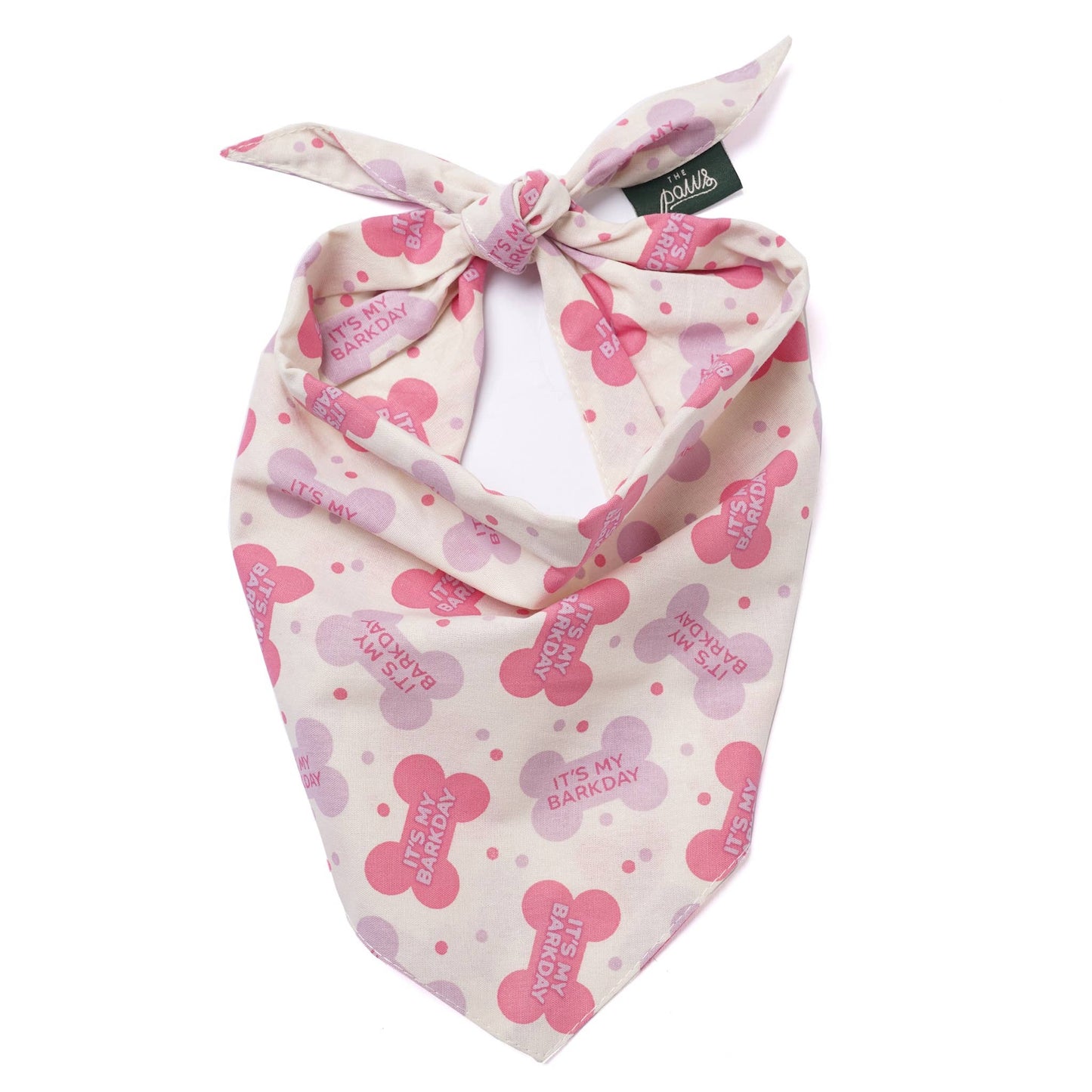 Let's Pawty in Pink Birthday Dog Bandana