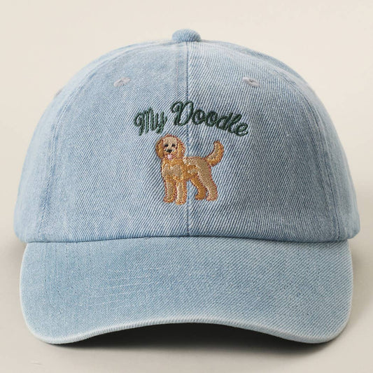 My Doodle Embroidered Denim Baseball Cap