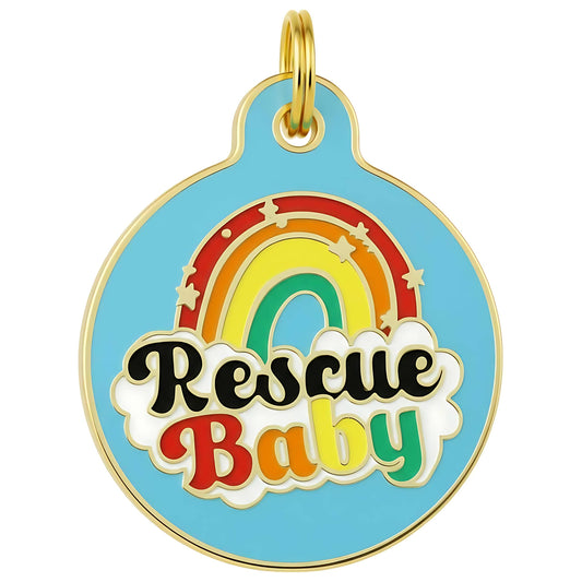 Pet ID Tag - Rescue Baby *Blue - QR CODE