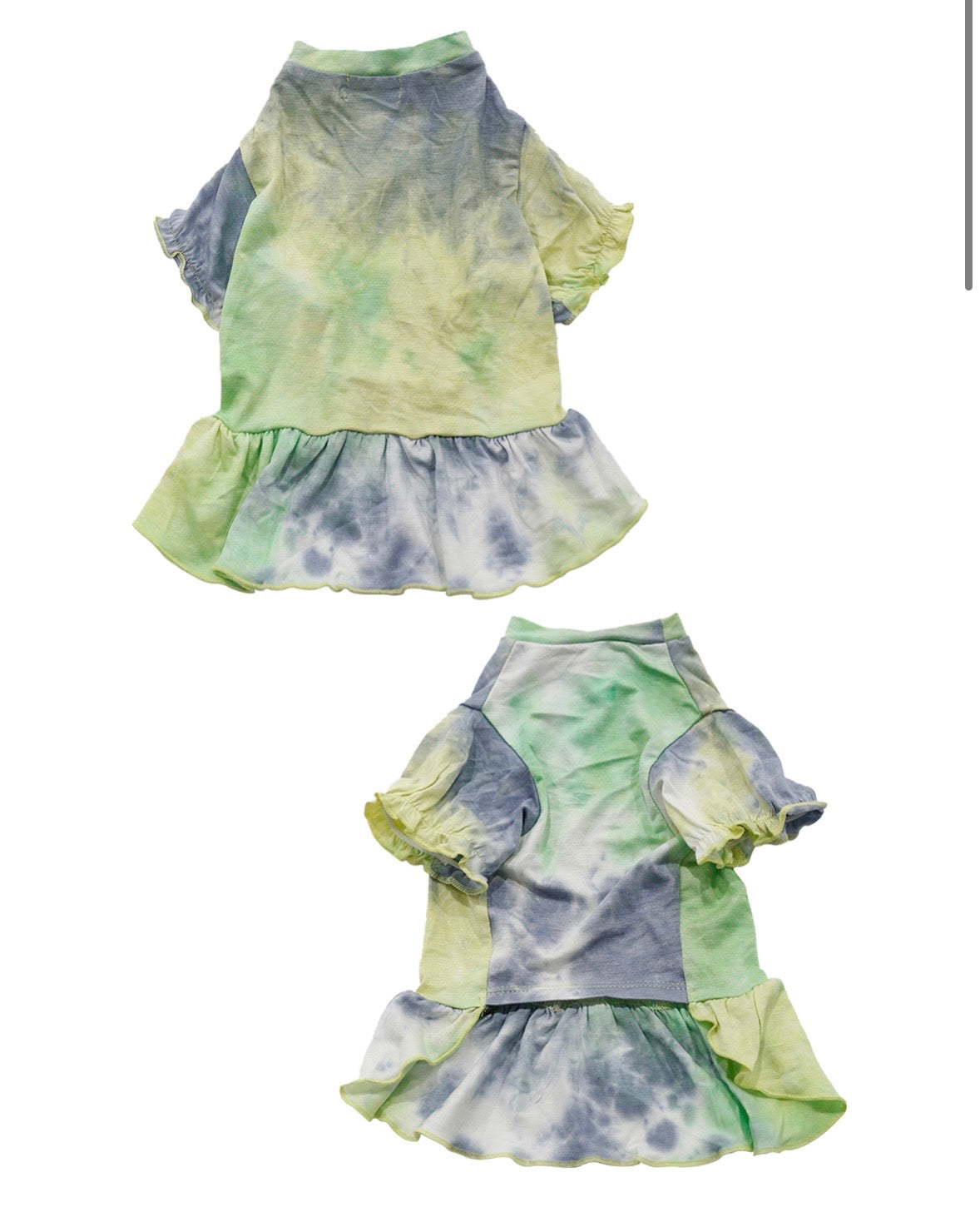 Hand Tie Die Doggy Dress/Tee - Lemon/Lilac