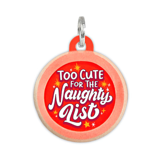 Holiday Dog Collar Charm - Too Cute for the Naughty List