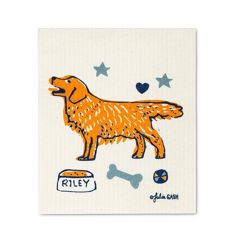 Set of Two Dogs & Names Dishcloths-6.5x8"L