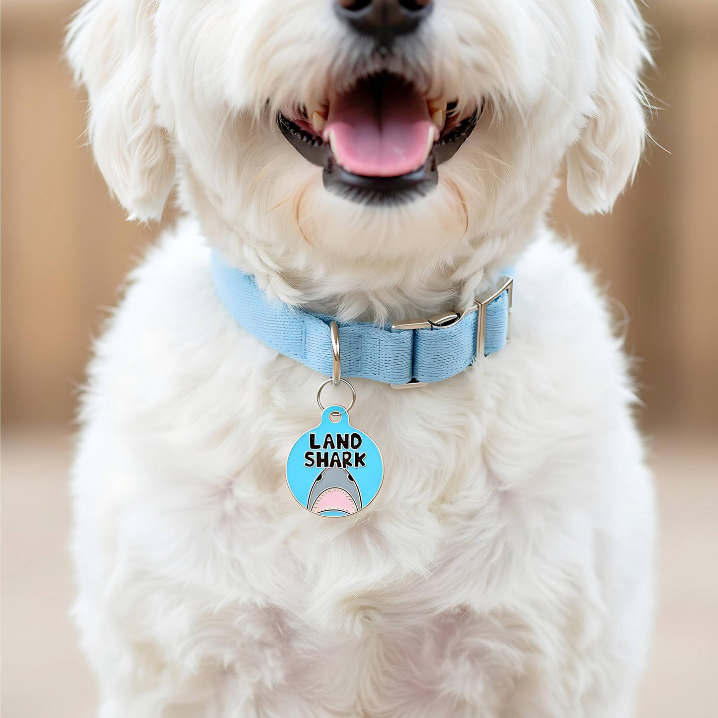 Pet ID Tag - Land Shark - QR CODE