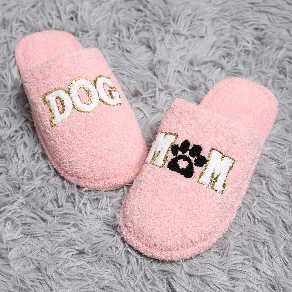 Dog Mom Message Soft Indoor Slippers